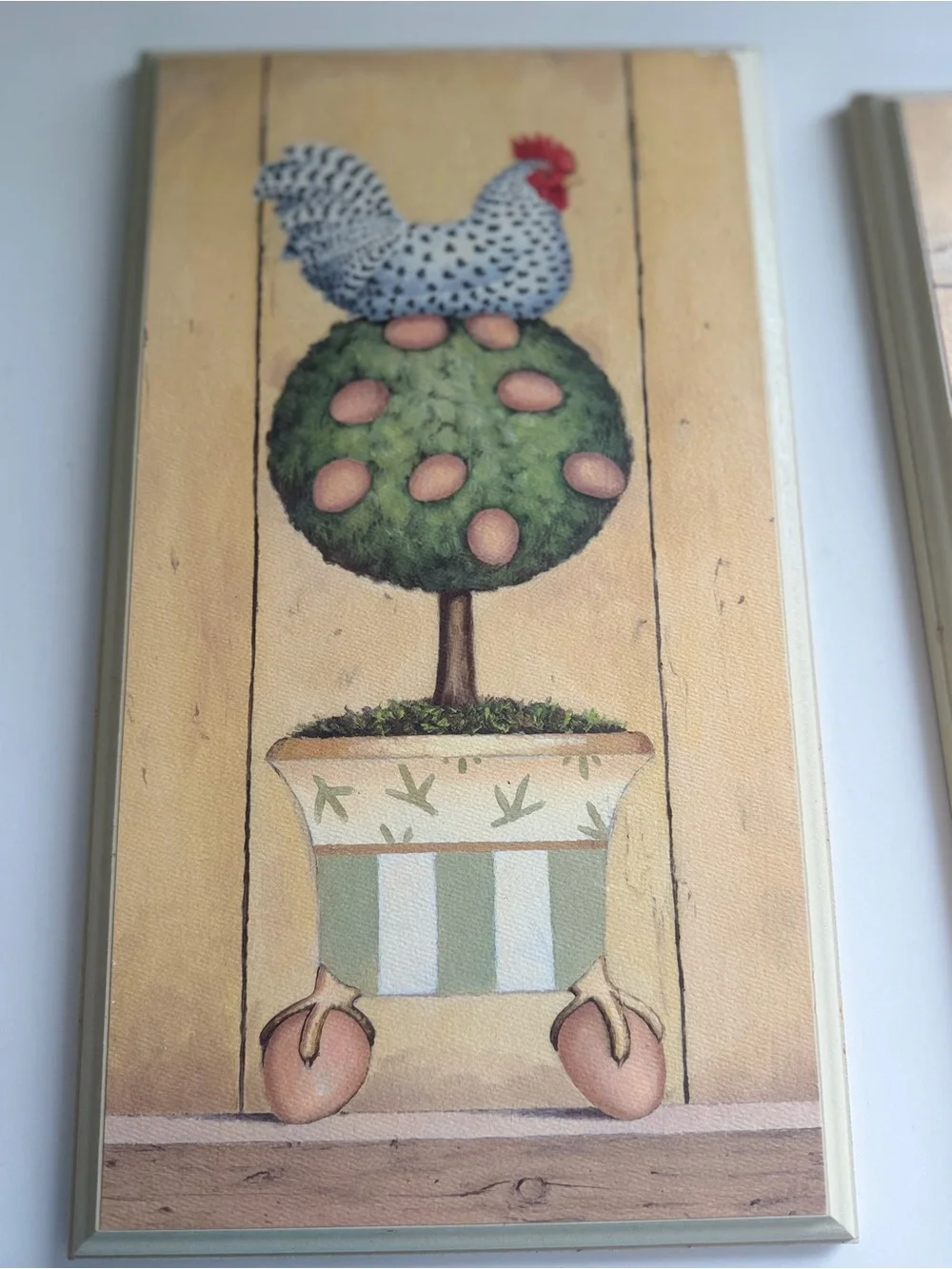 Farmhouse Rooster Wall Art Pair - Yellow and Red Accents